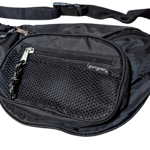 East Sport Fanny Pack Vintage Black Waist Bag Festival Retro - Picture 2 of 5